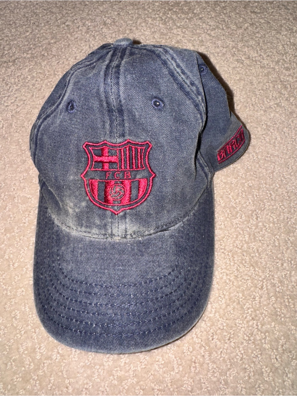 Distressed Navy Baseball Cap FC BARCELONA